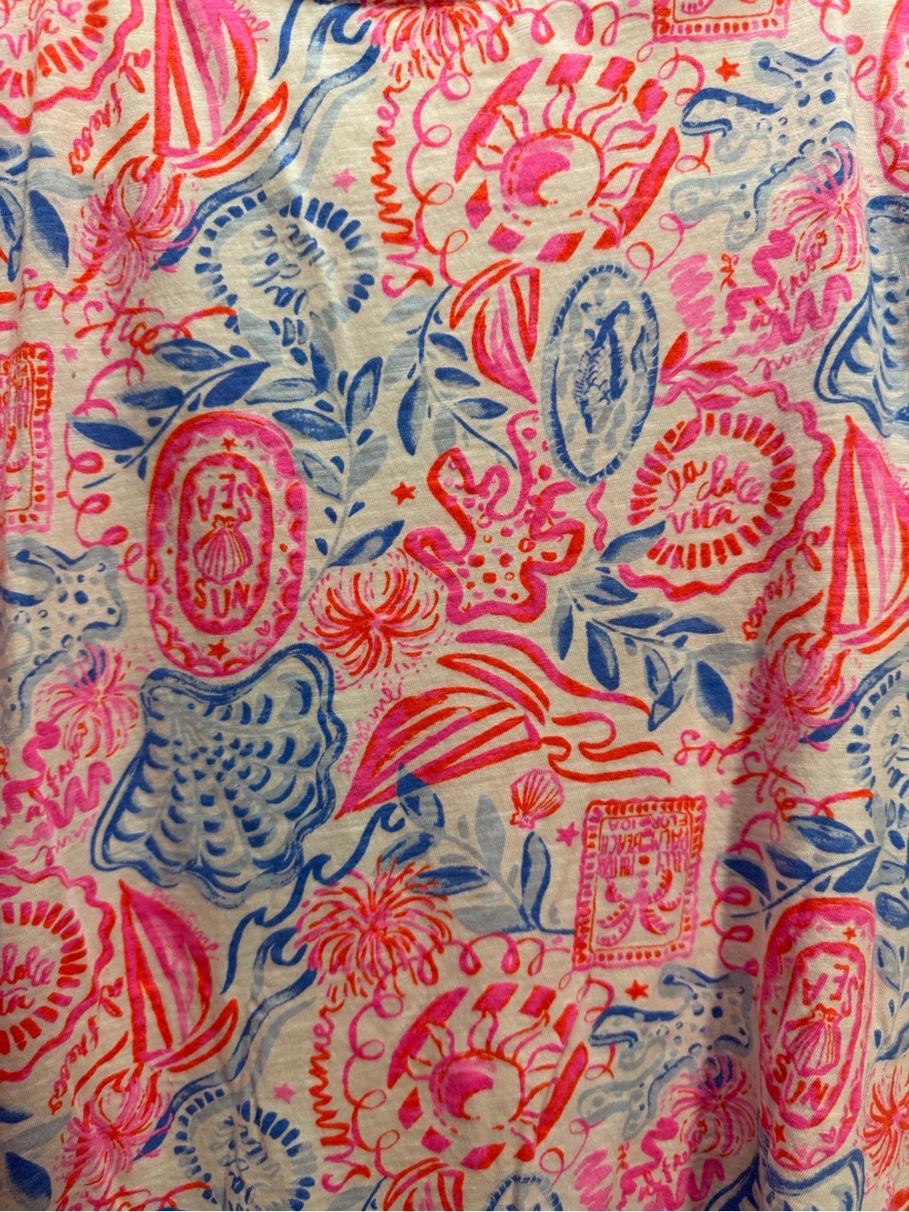 Lilly Pulitzer Short Sleeve Scoop Neck Top in Pink & Blue - Picture 3 of 3